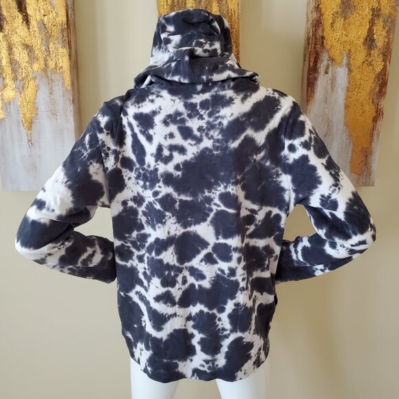 Wonder Nation Tie Dye Black & White Ribbed Hem Hoodie SZ XL (14-16) - Picture 5 of 8